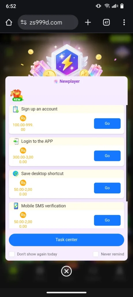 zs999 new player bonuses